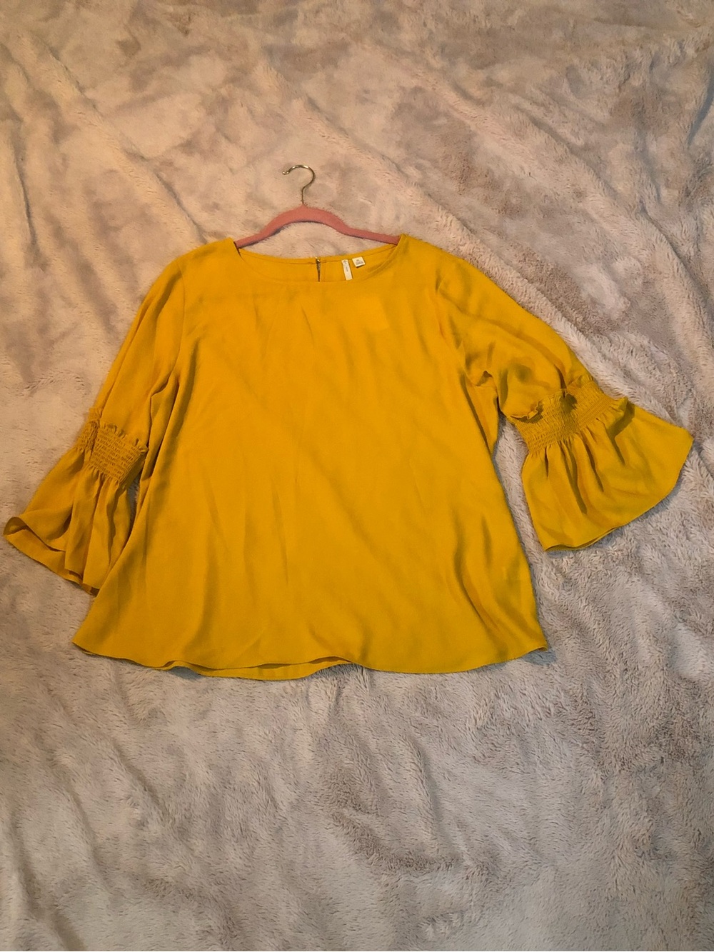 CATO Women’s XL Yellow Tunic Blouse Round Neck Polyester